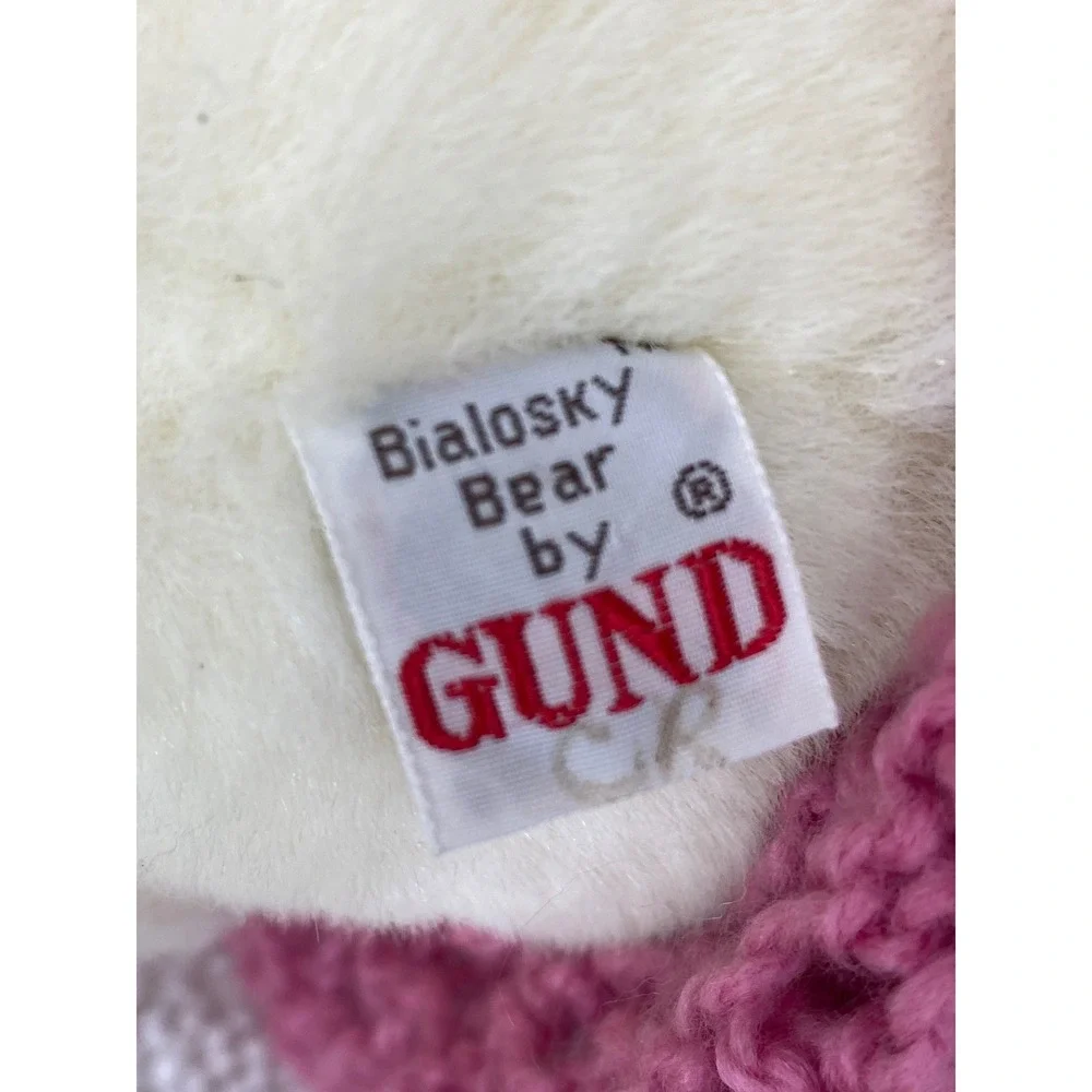 Gund Bialosky Bear Suzie Teddy Plush Pink Knit Sweater Beret 1984 Vintage w/ tag